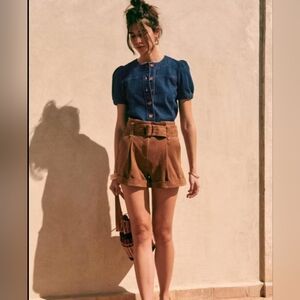 Sezane Blue Jean Lula Top